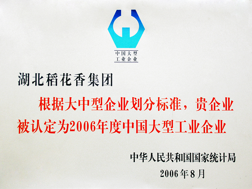2006年8月，太阳集团www0638vom被国家统计局认定为”中国大型工业企业“